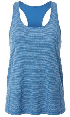 Danskin Now Dri-More Tank Top Women’s XL 14/16 Blue Striped Racerback Athletic